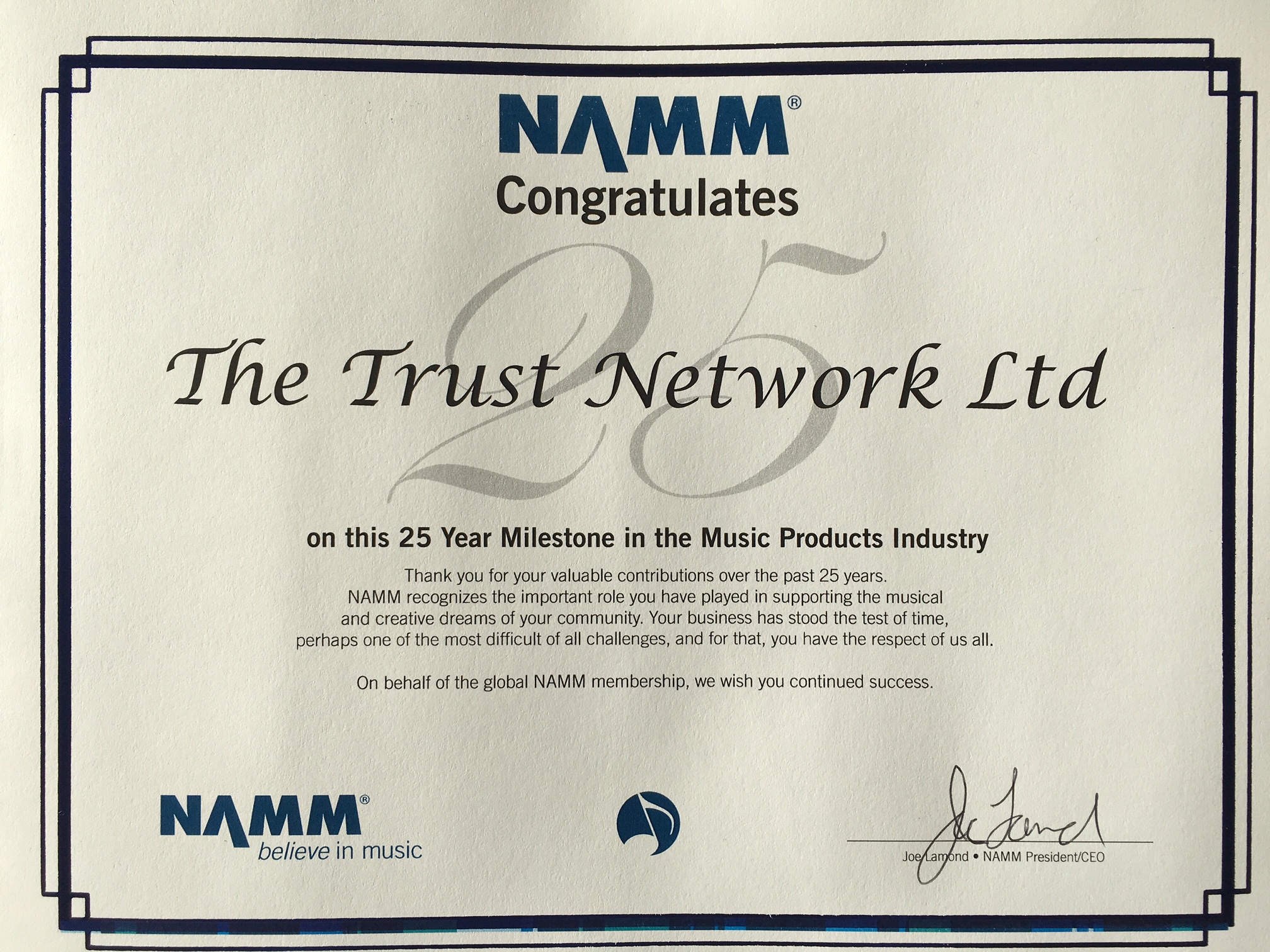 NAMM award